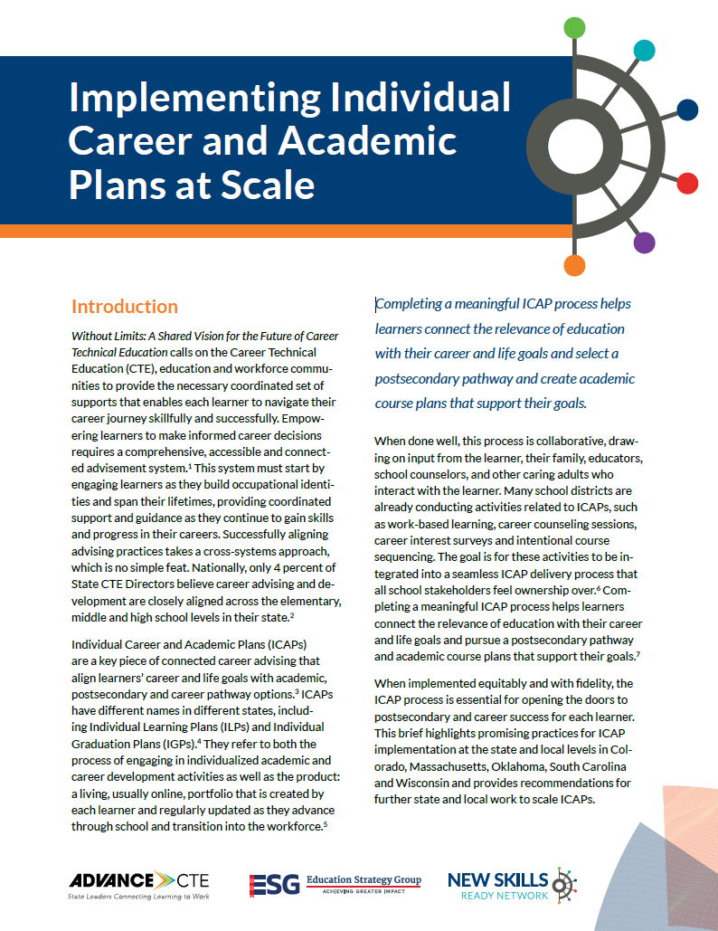 Implementing Individual Career and Academic Plans at Scale - Advance CTE