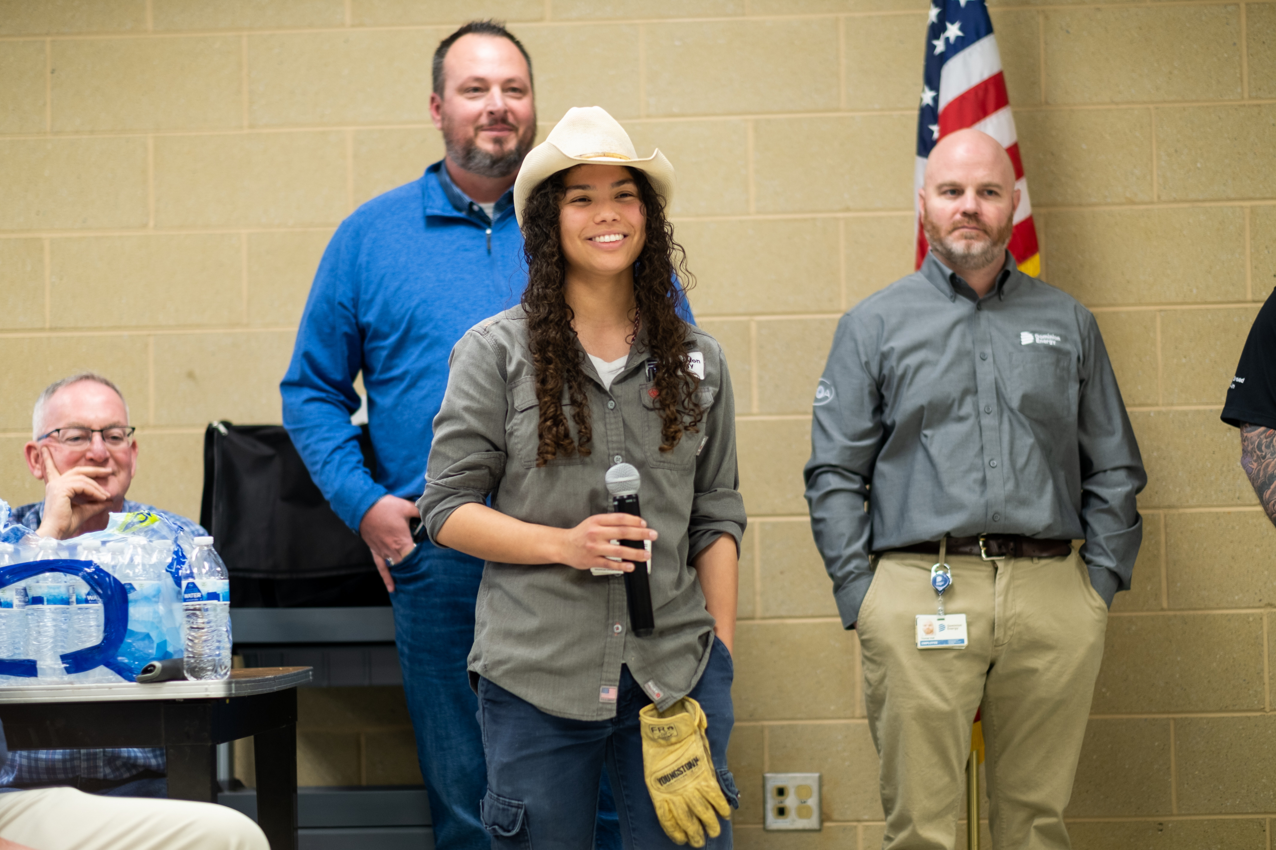 Lillianne Hughes speaking during Dominion Energy presentation at Chesterfield Technical Center